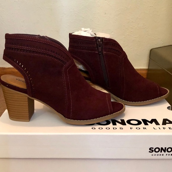 NWT ✨ Sonoma Peep Toe Booties - Picture 1 of 6